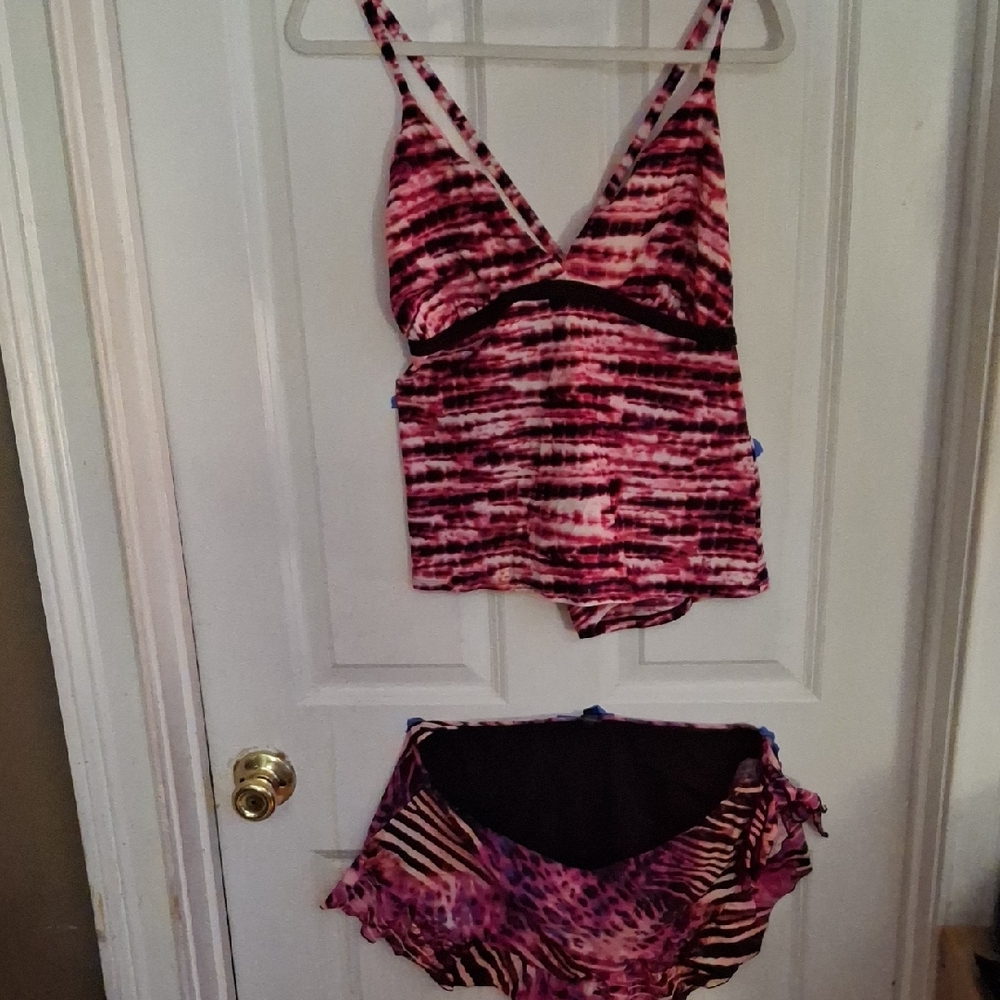 Smart & Sexy Pink and Black Striped Pajama Set